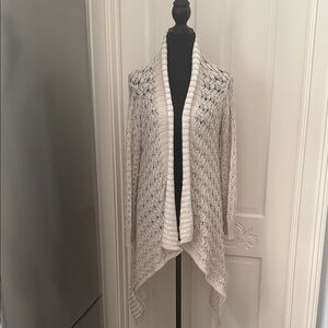 Oscar de la Renta Light Cream Open-Front crocheted Women's Sweater Cardigan